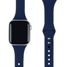 모할랩 애플워치 3/4/5/6/7/8/9/SE 호환 슬림 실리콘 더블 단추 스트랩 + 보호필름 1p 세트, 02 네이비, 40mm