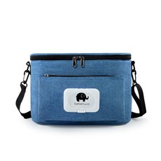 bebenuvo 嬰兒手推車保溫掛袋 防水大容量收納包 多功能置物袋 附背帶, 1個, 現貨大容量推車保溫包藍色(贈背帶)