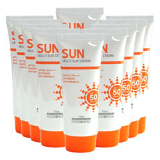 더마인드 백탁없는 눈시림없는 끈적임없는 데일리 수분 선크림 순한 대용량 멀티 썬크림 SPF50 PA+++, 10개, 70ml