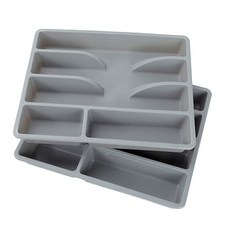 오르세홈 수저 정리함 주방서랍정리 조리도구 커트러리 정리 트레이, 2개, 그레이