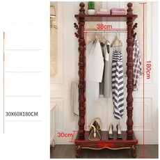 드레스룸 행거 스탠드 북유럽 사무실 침실 인테리어 옷걸이, 골드 트림 C-6 레드브라운 60길이