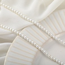 천연 친주 diy 담수진주 라운드 비즈 공예용 재료 진주알, C. 4mm 40cm