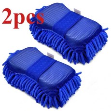 세차 스펀지 브러시 셔닐 슈퍼 섬유 세척 차량 본체 청소 물 흡수 디테일 도구, 색상: 2. 2pcs-A