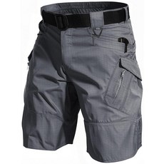 AUTIWITUA 남성용 하이킹 반바지 방수 전술 카고 빠른 건조 작업 멀티 포켓 포함(벨트 없음) 다크 그레이. 34 171869