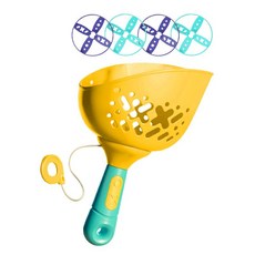 QDY 어린이를 위한 비행 발사기 대나무 비행 접시 소녀 소년, 15.5cmx2.4cmx12cm, 플라스틱, 노란색, 1개