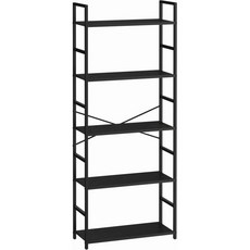 XINYF 선반 랙 스타일리시하고 슬림한 책장(이동식 선반 오크 B4 23.0 x 9.3 44.1 인치(58.5 23.5 112 cm), B5-58.5-23.5, Black