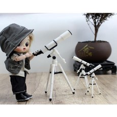 미니어처 천체 망원경 과학 실험용 장난감 인형집 장식 소품 데스크탑용 모델, 1개, 1:25 망원경 모델