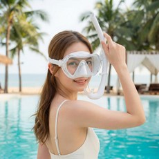 아트박스/스네프 스네프 디플로 스노쿨링 마스크 세트, 디플로 성인 스노쿨링세트 화이트