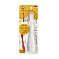 【日本原裝】矽膠果醬匙 - 多功能奶油刮勺/輔食湯匙/料理刮勺，可站立設計，輕鬆挖取不浪費, 1個, 白色, 白色
