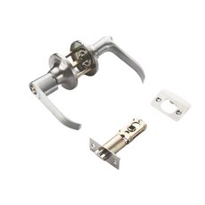 不鏽鋼水平鎖 室內門鎖 門把 浴廁鎖 房間鎖 水平把手鎖 60-70mm, 1個, 銀色-門厚25~45(送鑰匙3支), 銀色