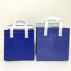 남색 부직포 보냉가방 내부 은박지 정육점 식품 포장 도시락 종이가방 카페 음식점, 1개, S사이즈