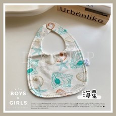 ᴅ.ʏ sʜᴏᴘ/【台灣 】U型口水巾 寶寶防水圍兜 造型圍兜 兒童圍兜 純棉圍兜 純棉口水巾 防水圍兜, 1個, 海星,單一尺寸(請參考圖片)