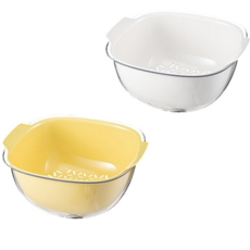 romozu 多用途洗菜籃 2入, 追踪球（白+黃）