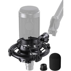 팝 필터가 장착된 맞춤형 AT2020 마이크 쇼크 마운트 진동 방지 서스펜션 홀더 클립 오디오 테크니카 AT2035 AT2020USB ATR2050 AT3060 호환, AT2020 Shock Mount