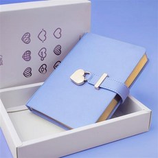 【開發票/統編】本子卡傑密碼本創意多功能帶鎖日記本可愛少女心筆記本子藝文精緻情侶送禮物禮盒裝女生帶鎖釦記事本389990, 新藍色禮盒裝, 1個