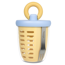 보이오 후르츠팟 과일 샐러드 간식 직장인 도시락통 밀프랩 링 푸르트 컵, 1개, 스카이옐로