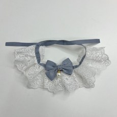 불꽃마켓 강아지 레이스 스카프 케이프 블루 S 강아지턱받이 강아지케이프