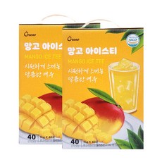 망고 아이스티 40T x 2개 (지노C&T) 과즙 분말 스틱, 16g, 80개, 1개입