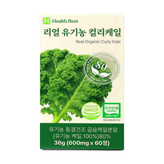 헬스베스트 리얼 유기농 컬리케일 동결건조 케일, 1박스, 60정