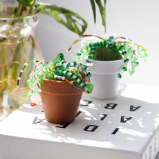 DIY 비즈식물 조화 만들기 플러스 세트 어린이 미술 수업 체험 비즈 스쿱 재료 비즈플랜트 화분 키트, 플러스세트, 1개