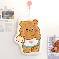 桃園有貨 黃油小熊擦手巾 掛式廚房浴室吸水速乾毛巾 ins兒童手帕抹布不掉毛, 1個, [黃油小熊]