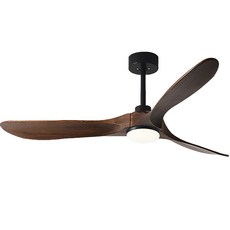 LADUTA 拉布塔 風扇燈吊扇燈 大風靜音實木吊扇燈, 黑+桃木色,70吋