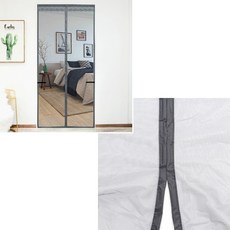 DN 자석 문틀 모기장 방문 현관 차단 간편설치 100x210cm 그레이