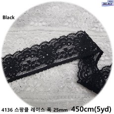 DKLACE-4136 스팡클 / 자가드 스판 스팡클 레이스 / (폭 2.5cm 길이 1yd / 5yd / 10yd기준), 5개, 블랙