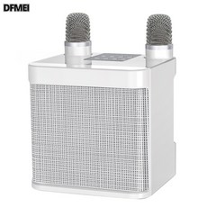 QRU YS203藍牙音響k歌家用一體機戶外直播神器雙麥小音箱便攜帶話筒, 如圖, 白色