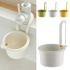 [루이/편리한설치] ABS 자동 배출식 걸이형 주방 싱크대 음식물 거름망 다용도 수납기능, 흰색, 1개