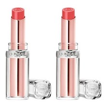 L'Oreal Paris 로레알 파리 글로우 파라다이스 수분 공급 밤 인 립스틱 석류 추출물 체리 원더랜드 0.1 온스 (2개 묶음)