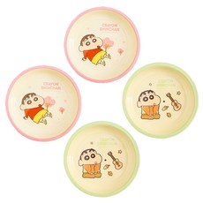 Keyiyijia 크레용 짱구 접시 2개입, 녹색+핑크, 플레이트, 2개