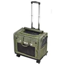 petsniffs寵物推車【可上三鐵】雙肩背包 寵物拉桿包 狗包 寵物外出便攜拉杆箱 分離折疊小狗柴犬外出包, 軍綠加大, 1個