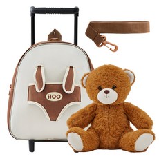 아이백 i100 허그미 어린이 키즈 캐리어 백팩 미아방지 여행 가방, 모카베어