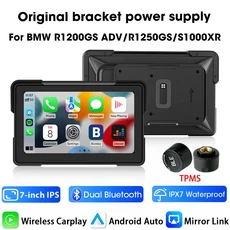 BMW GPS 네비게이션용 7인치 오토바이 스크린 무선 카플레이 안드로이드 블루투스 R1200GS ADV/, 03 없음, 02 7 inch Carplay-TPMS