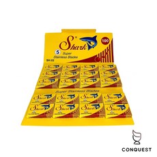CONQUEST 鯊魚牌不鏽鋼刀片 ISO2000認證 雙刃安全刮鬍刀片 傳統替換刀片100片, 1個, SH.02