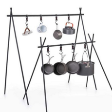 캠핑 행어 초경량 폴딩 휴대용 캠핑 인디언 행어 장비 정리대 알루미늄 건조대 테이블 식기 합금 조리 냄비, L(대형)