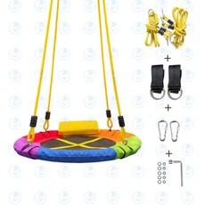 정원 캠핑장 원형그네 스윙 해먹 놀이터 전원주택 유원지 스트랩, 1개, 60cm 6색+줄+나무띠+후크