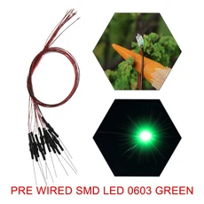 20pcs 사전 배선 길이 30awg 와이어 SMD LED 0402 조명 납땜 저항기 12V 흰색 빨간색 파란색, 15 0603 Green