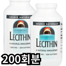 소스내츄럴스 레시틴 1200mg 소프트젤 글루텐 프리 무설탕, 1개, 200회분