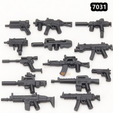 군인 및 경찰 미니피규어 무기 장비 특수부대 SWAT 권총 칼 중국 블록 부품 DIY, PUBG 무기 부품 B (1개)