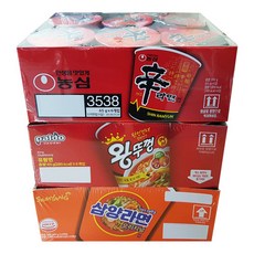 컵라면 소컵 3종 세트(신라면x6개+왕뚜껑x6개+삼양라면x6개), 18개