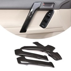 TongSheng ABS 자동차 내부 도어 핸들 트림 4PS Toyot@ Land Cruiser Prado FJ150 150 2010 2011 2012 2013 2014 201, 블랙 우드 그레인