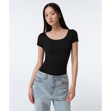 MUSINSA STANDARD WOMAN [쿨탠다드] 우먼즈 스쿱 넥 언더셔츠 [블랙] 196826