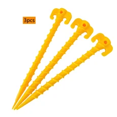 야외 캠핑 여행 텐트 네일 그라운드 네일 말뚝 플라스틱 모래 말뚝 여행 해변 텐트 말뚝 P 3 개 5 개, 04 yellow3Pcs