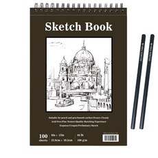 에이치비문화사 전문가용 프리미엄 스케치북 4B연필 2EA 포함, 1개, 100매, 8절