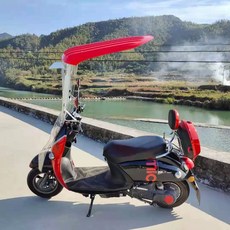 스쿠터 캐노피 오토바이 배달 그늘막 지붕 덮개 가림막, 확장형+각도캐노피+앞유리커튼 레드, 기본 모델명/품번