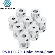 네오툴스 35MM Z축 스테퍼 8MM 프린터용 알루미늄 5MM 커플링 4MM 플렉시블 3D 커플러 3MM 샤프트 D15L20 6MM 2MM, 28.5mm to 8mm
