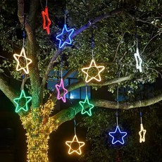 星星燈飾 聖誕裝飾燈 LED星星燈 節日派對裝飾 懸掛星星燈, 黃光, 1個