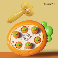 Whac-A-Mole 몬테소리 아기 장난감 유아 교육용 생일 선물 동물 테마 노크 게임 부모 자녀 보드 만화, [01] Carrots 1 Hammer, [01] Carrots 1 Hammer, 1개